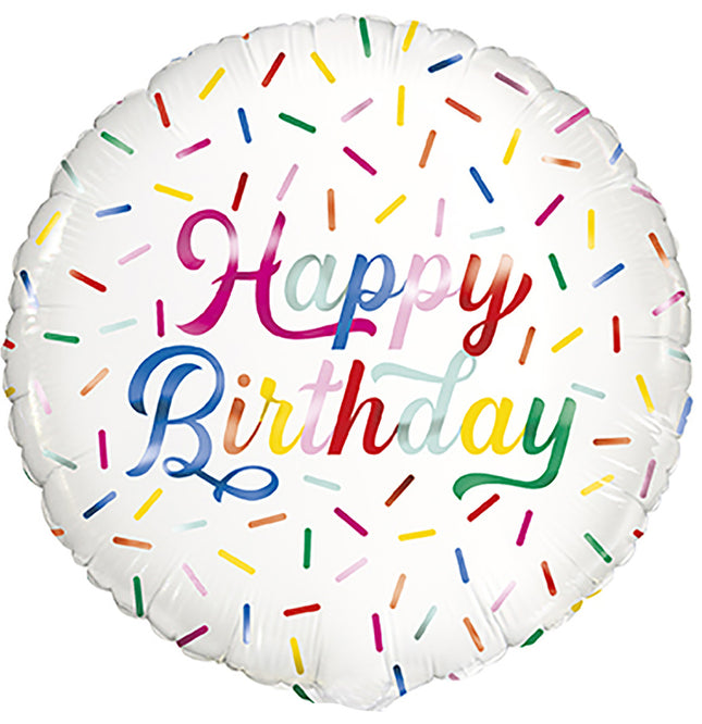 Round Foil Balloon - Birthday Sprinkle 18"