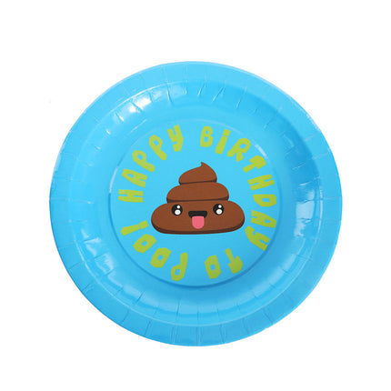 Emoji Poo Paper 9" Party Plates - 16 Pack