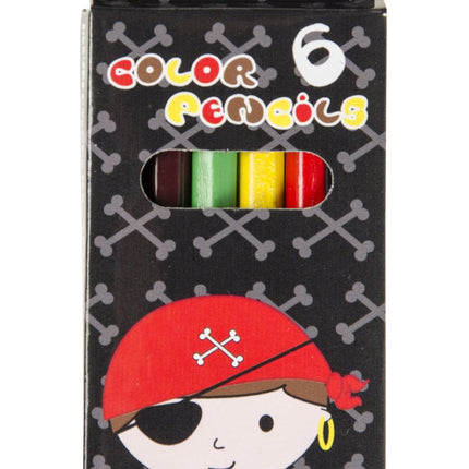 Pirate Halfsize Colouring Pencils - 6 Pack