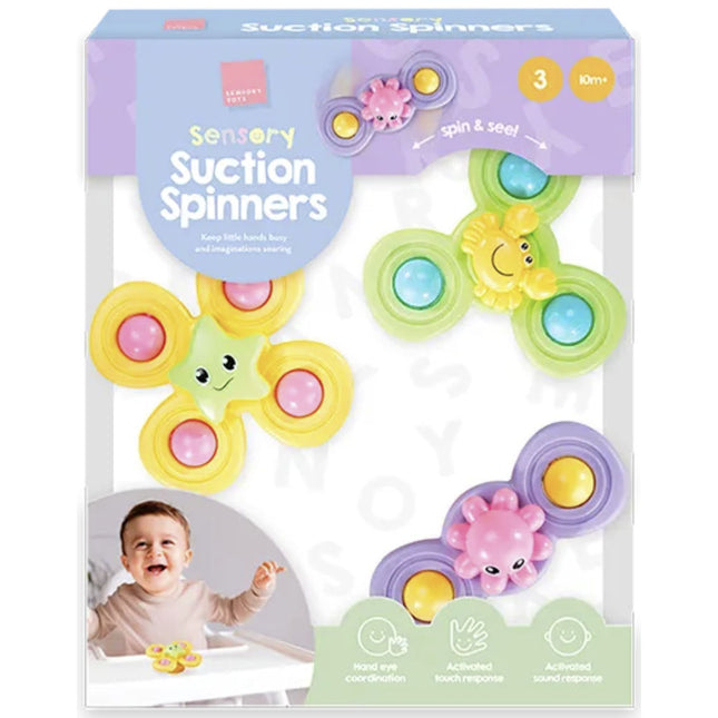 3 Kids Sensory Suction Spinners