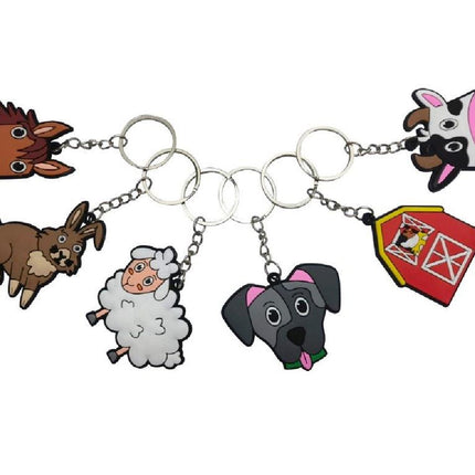 Farm Animal Keychains - 6 Pack