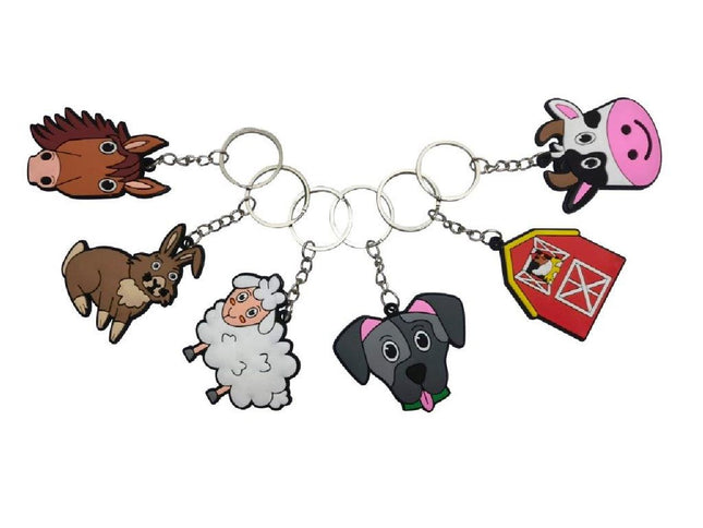 Farm Animal Keychains - 6 Pack