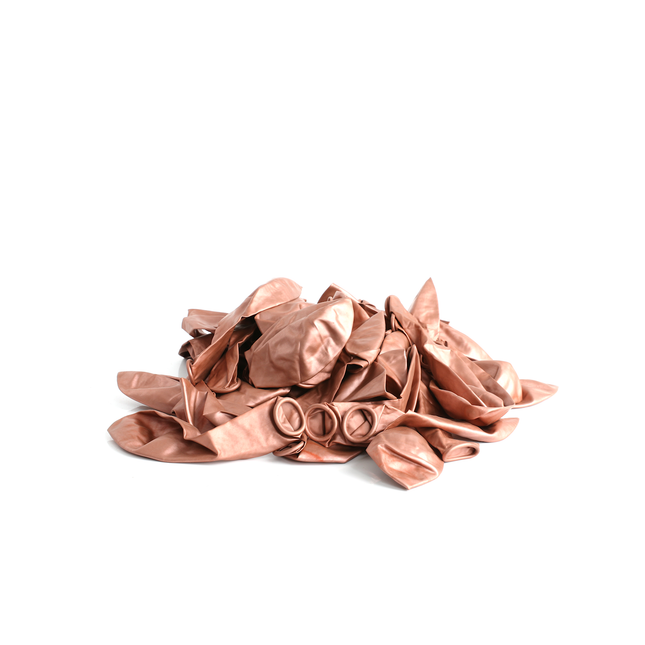 Metallic Rose Gold 12" Latex Balloons – 50 Pack
