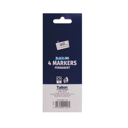 4 Black Permanent Markers