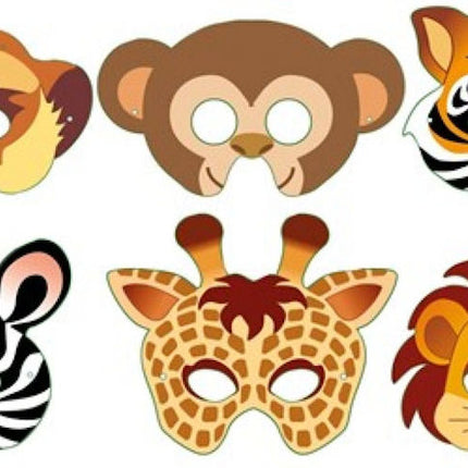 Cardboard Jungle Masks - 12 Pack