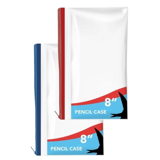 8" Clear Exam Pencil Case Assorted