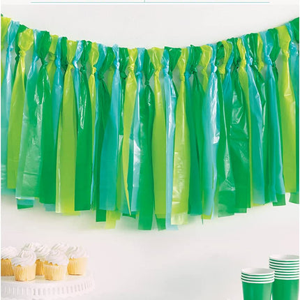 Blue & Green Plastic Fringe Photo Backdrop Kit