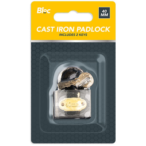 Cast Iron Padlock 40mm - Durable Secure Lock Gates Sheds Storage