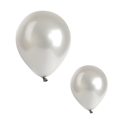 10 Pearlised Silver 12" Latex Balloons – Elegant Shiny Party Decorations Weddings Birthdays