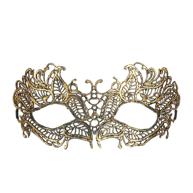 Adult Metallic Lace Mask - Gold