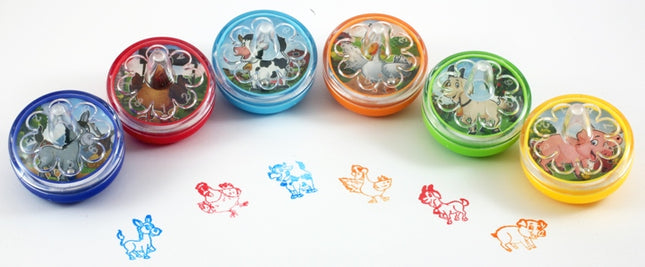 Farm Spinning Top Stampers - 6 Pack