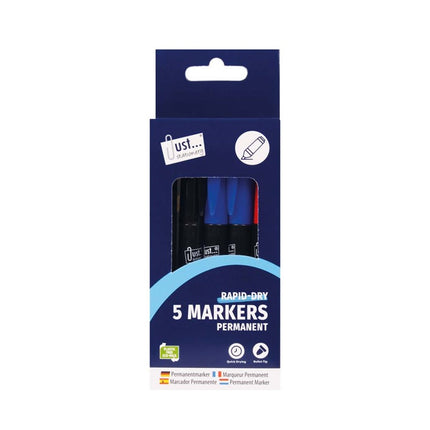 Rapid Dry Permanent Markers - 5 Pack