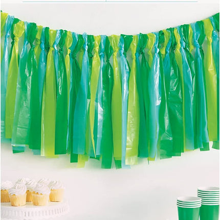 Blue & Green Plastic Fringe Photo Backdrop Kit
