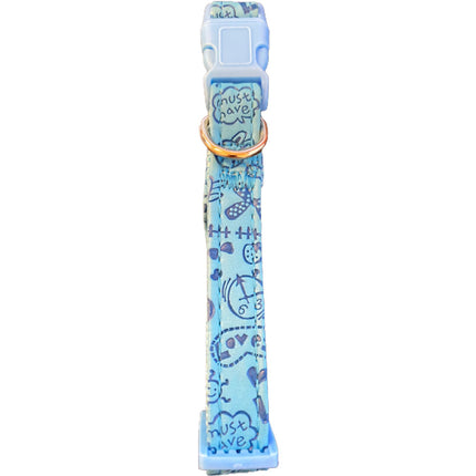 Patterned Dog Collar - Blue