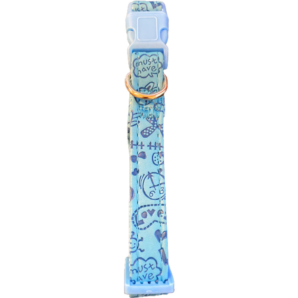 Patterned Dog Collar - Blue