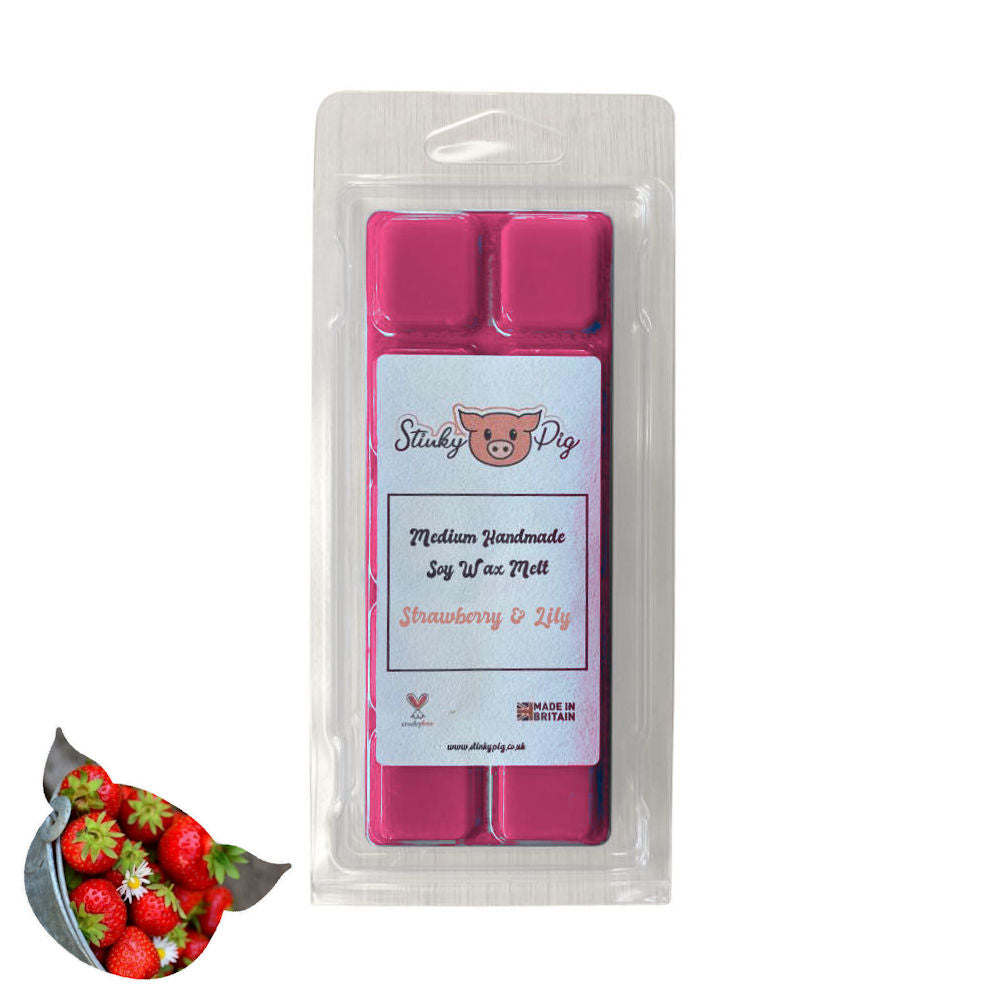 Stinky Pig Highly Scented Soy Wax Melt Clam - 50g Strawberry & Lily