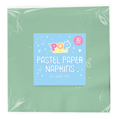 Mint Pastel Paper Napkins 2ply - 30 Pack