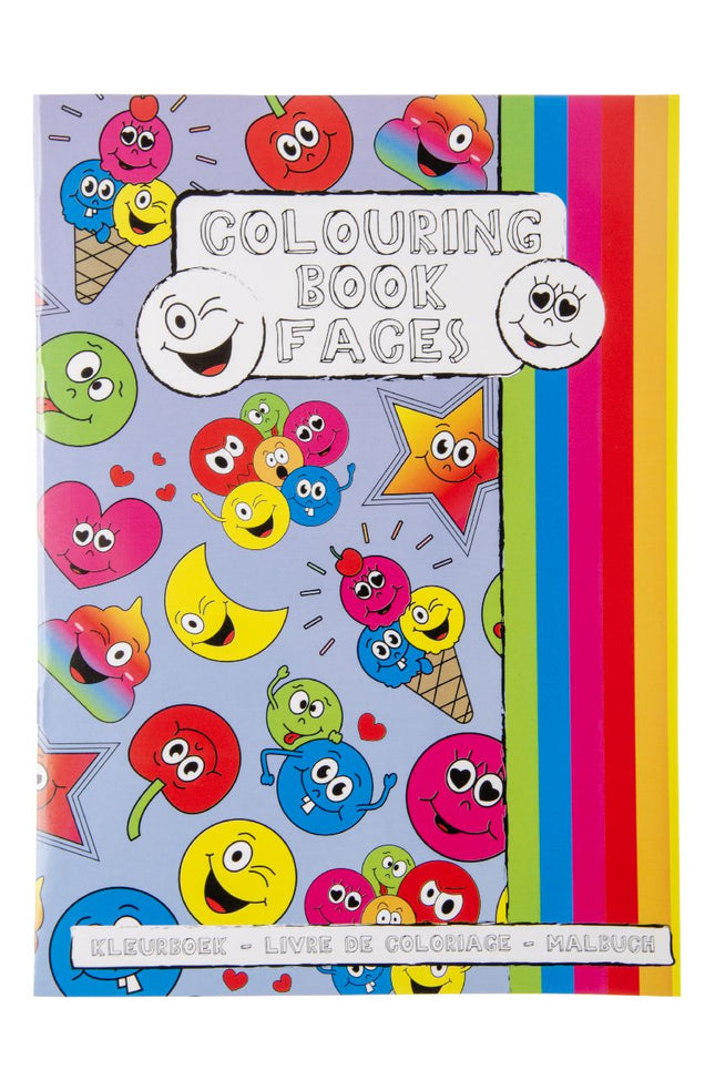 Large Emoji Face Colour & Sticker Books - 6 Pack