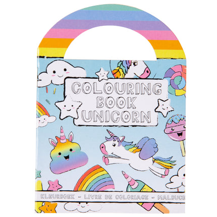 Unicorn Sticker & Colouring Books With Handles - 6 Pack