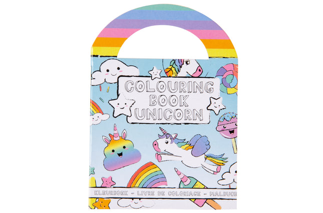 Unicorn Sticker & Colouring Books With Handles - 6 Pack