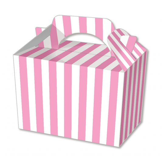 10 Pink Stripe Boxes