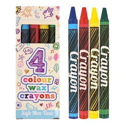 4 Mini Coloured Wax Crayons