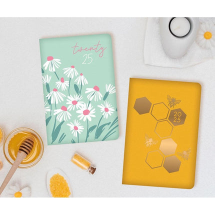 2025 Bee / Daisy Slim Week To View Diary - Pretty Assorted Designs