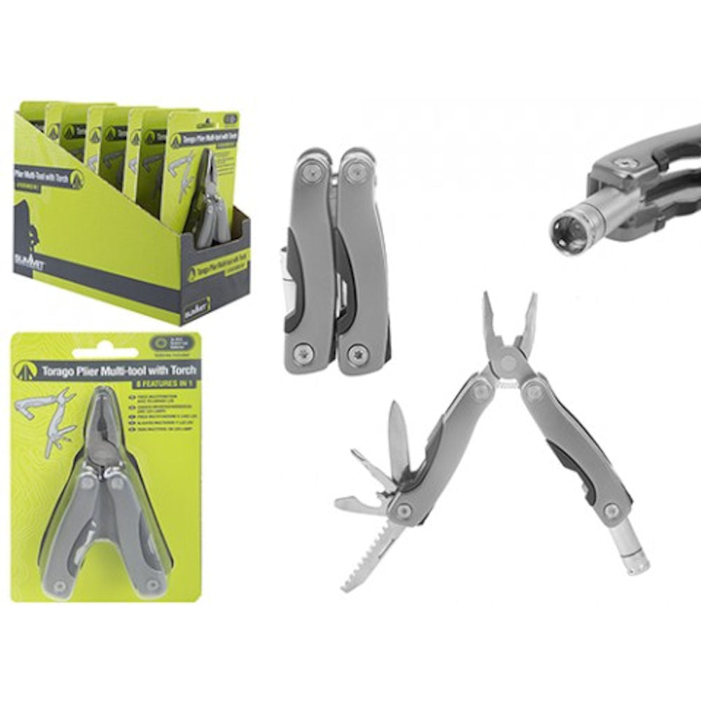 12-in-1 Torago Plier Multitool - Versatile Portable Tool Set Stainless Steel Compact Design