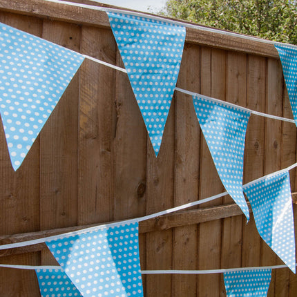 C1011 Blue Polka Dot 10m Triangle Bunting
