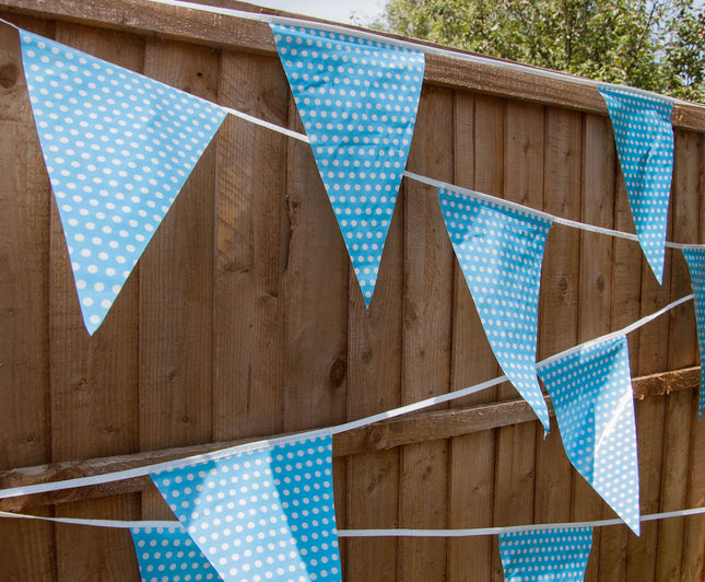 C1011 Blue Polka Dot 10m Triangle Bunting