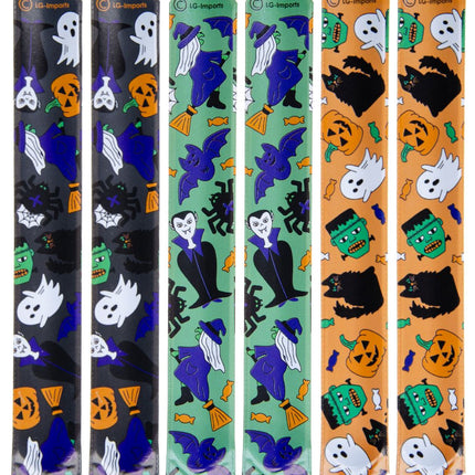 Halloween Slap Bracelets - 6 Pack