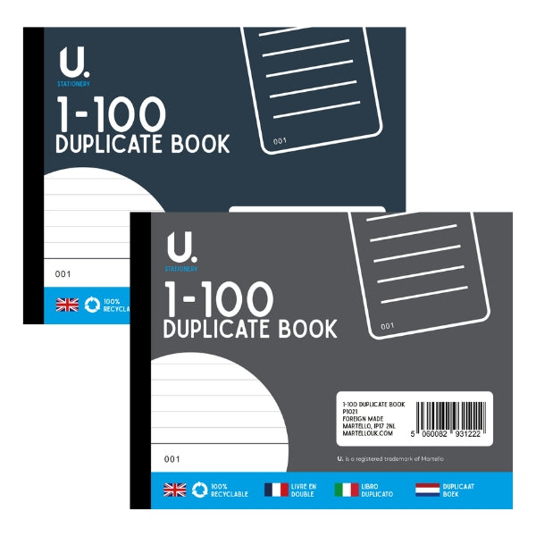 Duplicate Book 1-100 - Single Assorted Sequentially Numbered Copies Record Keeping Assorted