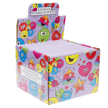 Emoji Face Finger Puppets - 6 Pack