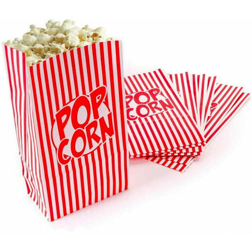 Paper Popcorn Bags - 8 Pack Classic Eco Friendly Bags Parties Movie Nights