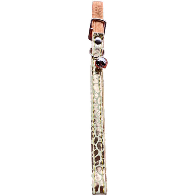 Elastic Cat Collar Animal Print - Gold