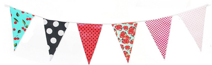 JA001 Punk Vintage Pattern 10m Triangle Bunting