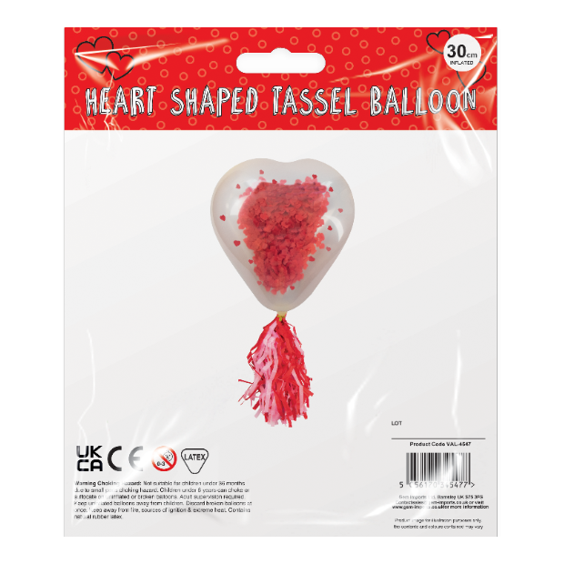 Heart Shaped Tassel Balloon - 30cm