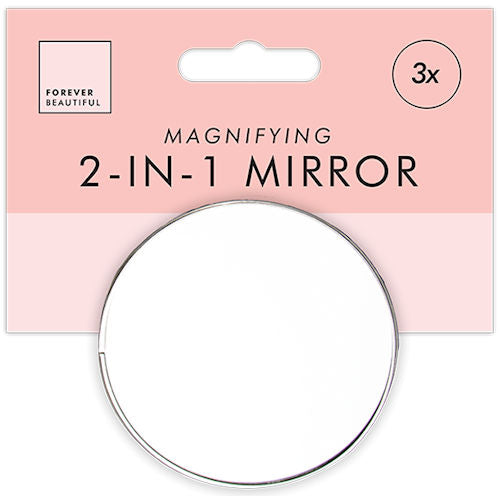 2-in-1 3X Zoom Magnifying Mirror - 11.5cm Double-Sided Bathroom Vanity Mirror
