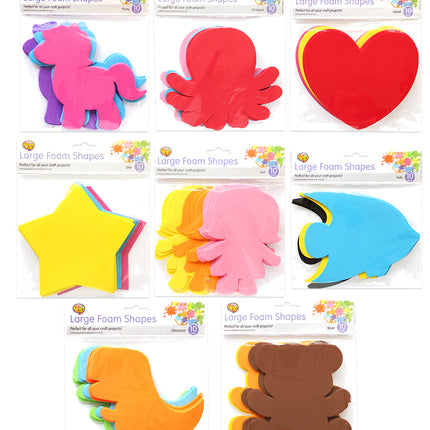 Large Foam Shapes - 10 Pack