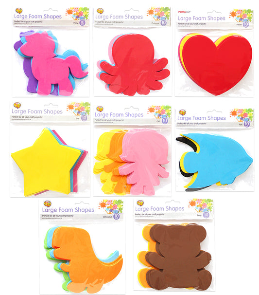 10 Large Foam Shapes (Single)