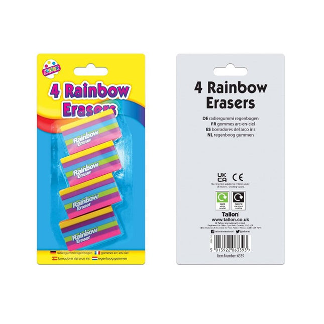 4 Rainbow Erasers