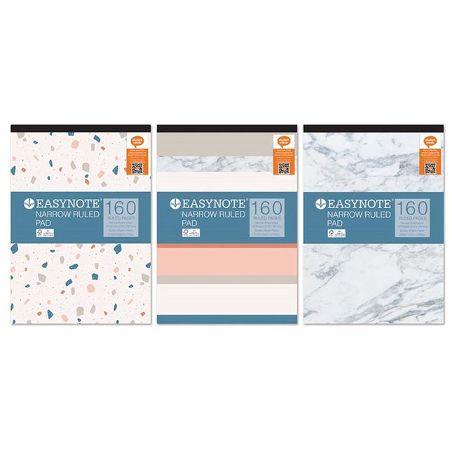 A4 Narrow Ruled Pad - Assorted 160 Pages