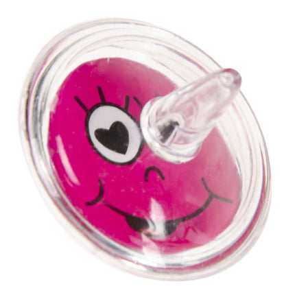 Emoji Face Spinning Tops - 12 Pack