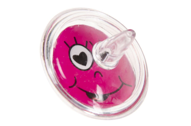 Emoji Face Spinning Tops - 12 Pack