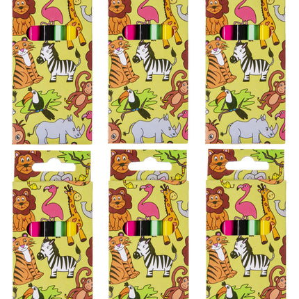 Wild Animal Halfsize Colouring Pencils - 6 Pack