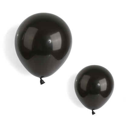 Pearlised Black 7" Latex Balloons – 100 Pack