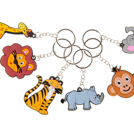 Wild Animal Keychains - 6 Pack