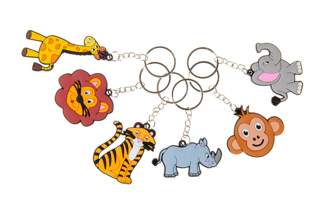 Wild Animal Keychains - 6 Pack