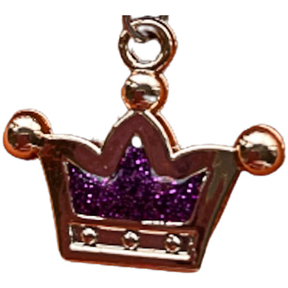 Glitter Dog Collar With Crown Purple