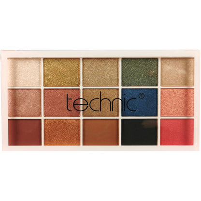 Technic Cosmetics 15 Colour Pressed Pigment Eyeshadow Palette - Goddess